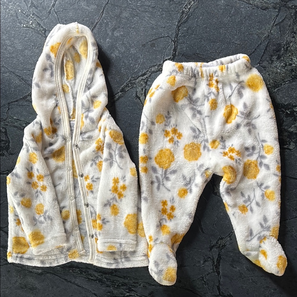 Floral Baby Hoodie and Pants Set
